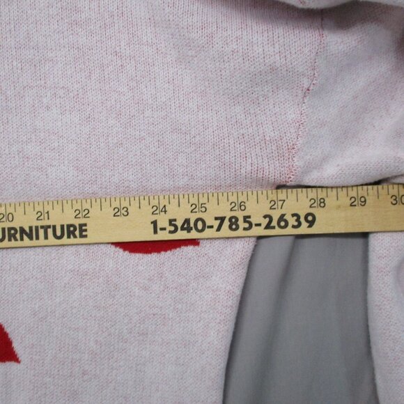 Andree By Unit Balloon Sweater Raw Hem Kiss Lips White & Red Women Size | 2X - Picture 9 of 14